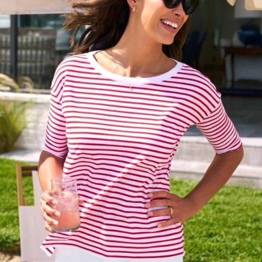 Frank&Eileen Josephine French Tee heritage jersey in Red French Stripe sz Medium